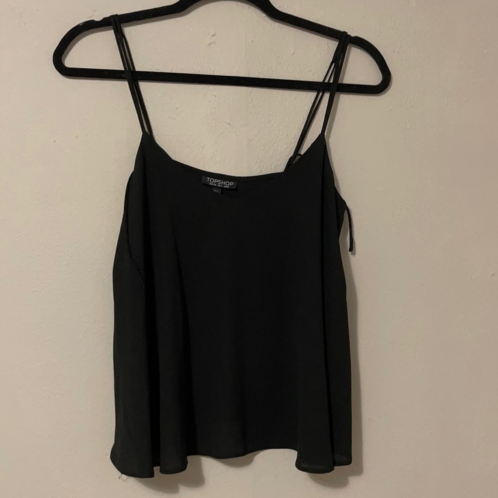 Topshop Flowy Black Tank